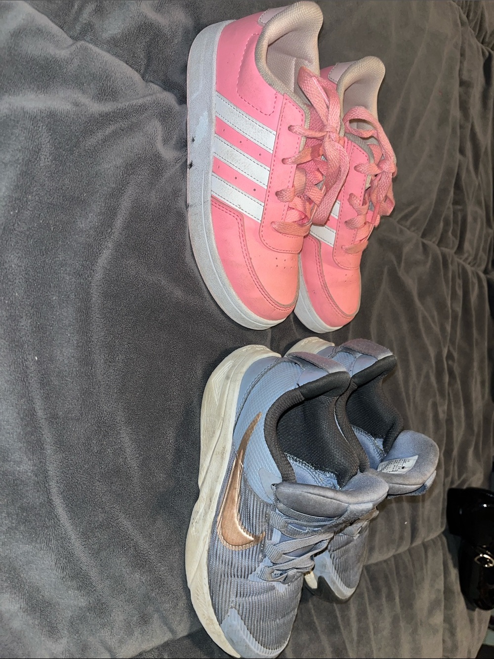 adidas Kids Pink and White Low-Top Sneakers size 12!